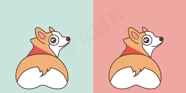 柯基 卡通 可爱狗图片