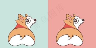 柯基 卡通 可爱狗图片