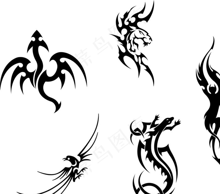 喜鹊 抽象龙图片