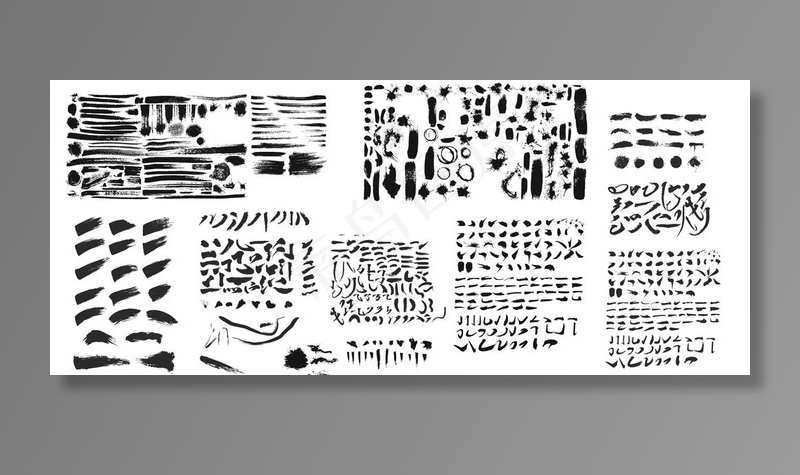 毛笔笔画笔触笔刷大合集图片