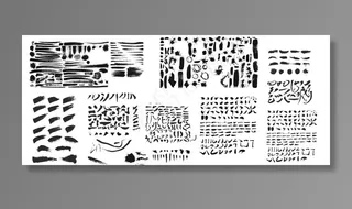 毛笔笔画笔触笔刷大合集图片