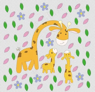 卡通长颈鹿图片