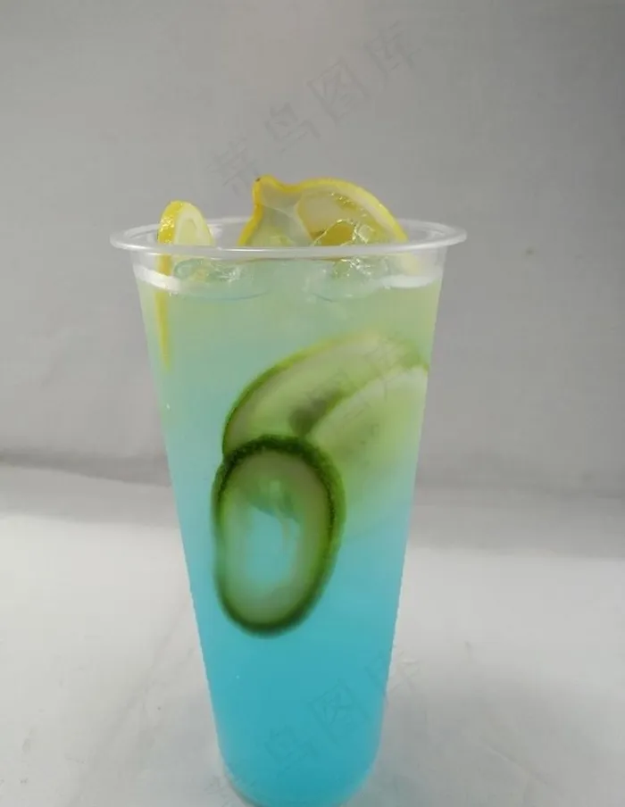 蓝色柠檬水原图图片