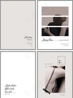 简约明信片PSD模板图片