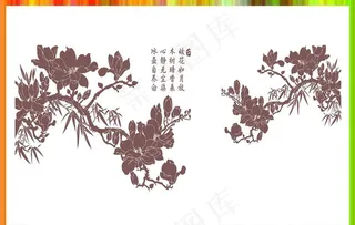 硅藻泥图矢量花枝图片