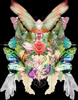 蝴蝶花朵花卉矢量图下载图片