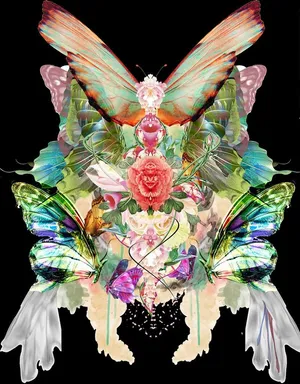 蝴蝶花朵花卉矢量图下载图片