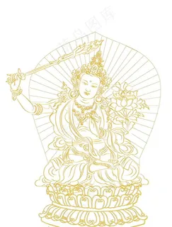 白描文殊菩萨图片