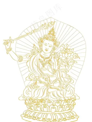 白描文殊菩萨图片