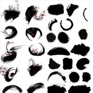 水墨墨迹笔刷图片