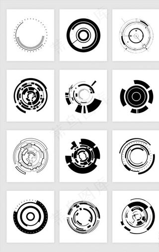 未来科技感圆形装饰图案矢量素材图片
