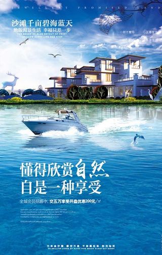 湖景别墅地产广告图片