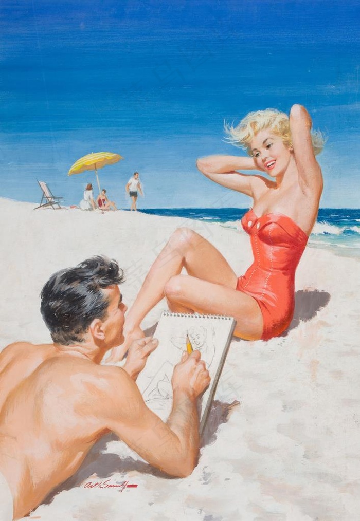 欧洲油画美女图片