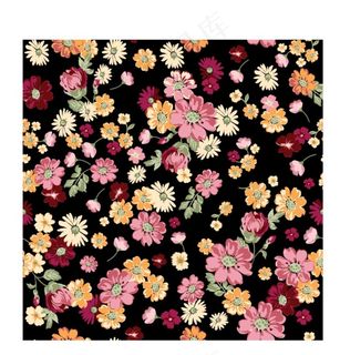 无缝背景上可爱的小花图片