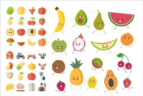 可爱表情水果图片