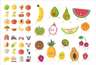 可爱表情水果图片