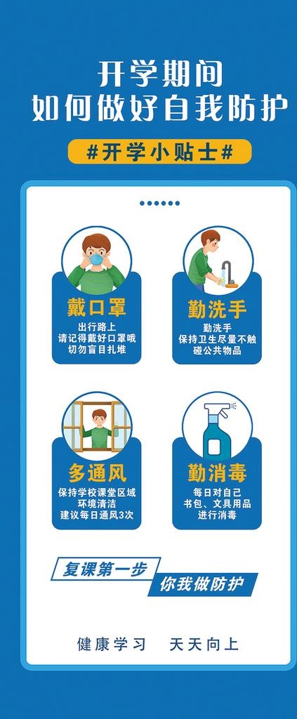 复学疫情防控图片(4725X10629(DPI:150))psd模版下载