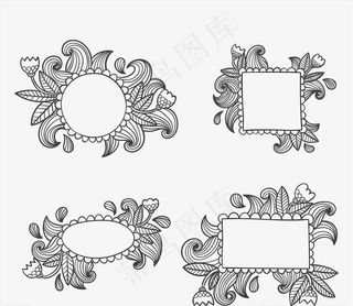 手绘装饰相框图片
