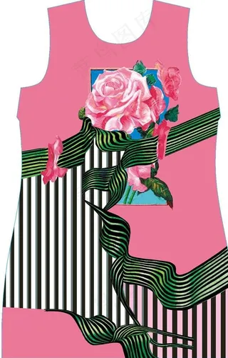 数码印花 定位玫瑰花图片