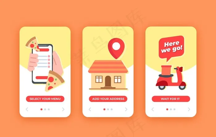 APP引导页图片ai矢量模版下载