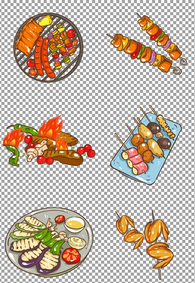 手绘美味烧烤图片