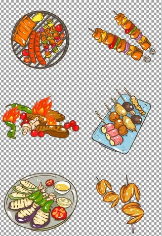 手绘美味烧烤图片