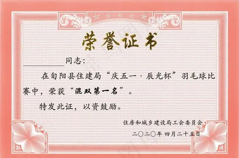 荣誉证书图片