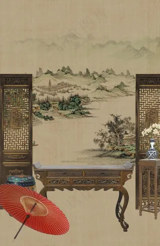 工笔画背景图片