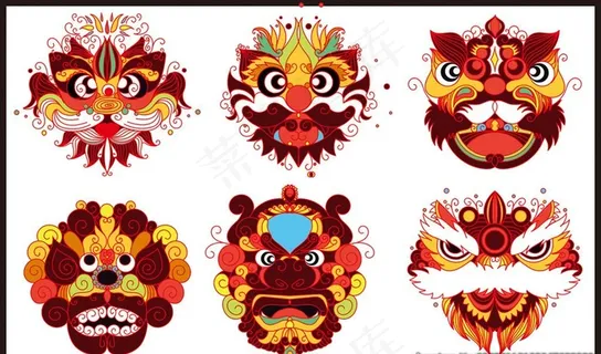 狮子图案 狮子头 舞狮图片 狮子图案 狮子头 舞狮图片