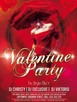 红色情人节派对图片