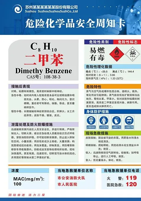 危险化学品安全周知卡图片cdr矢量模版下载