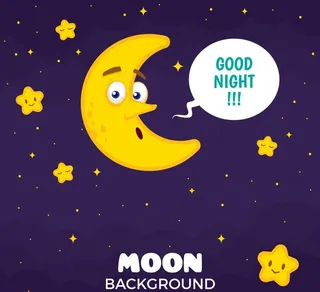 创意卡通月亮和星星矢量素材图片