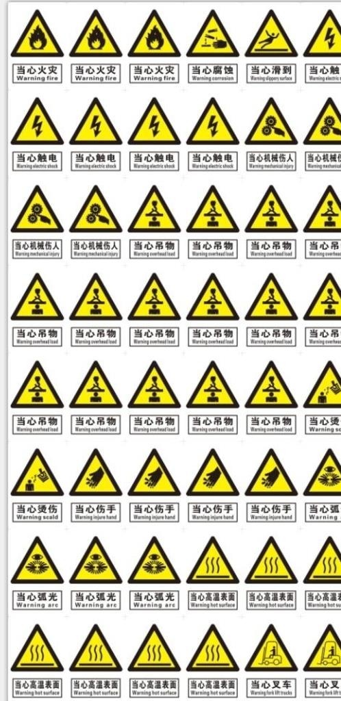 禁止标识牌 三角警示牌图片cdr矢量模版下载