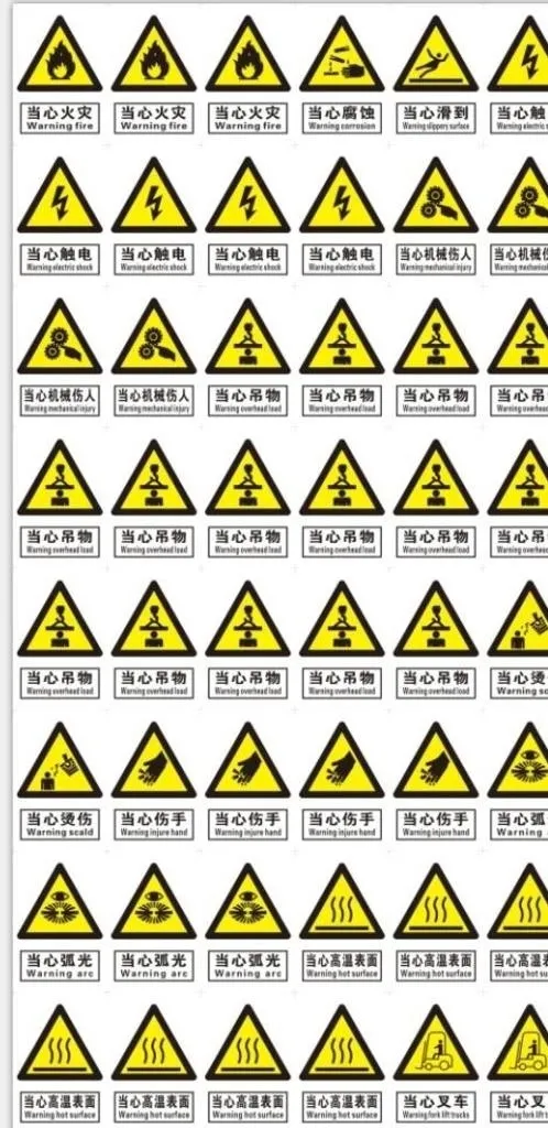 禁止标识牌 三角警示牌图片cdr矢量模版下载