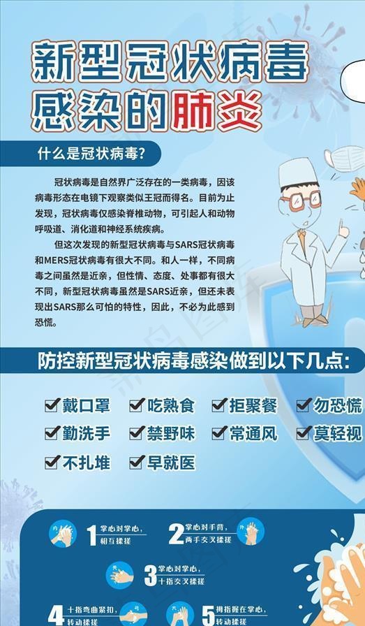 新型冠状病毒传单图片cdr矢量模版下载