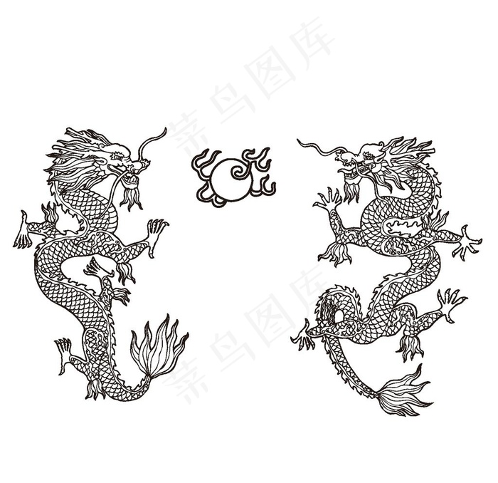 龙形象设计图案图片eps,ai矢量模版下载