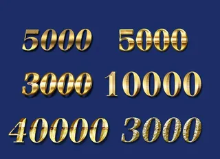 金色字体 5000 黄色 蓝色图片