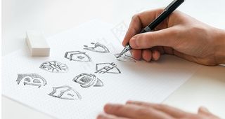 手绘logo样机图片