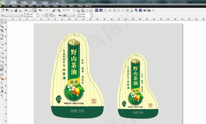 茶油不干胶图片cdr矢量模版下载