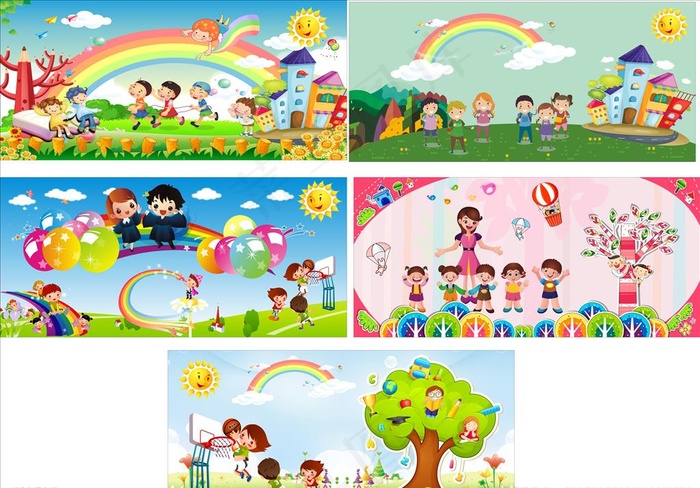 幼儿背景墙图片(210X297)cdr矢量模版下载