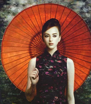 中式女性人物画图片