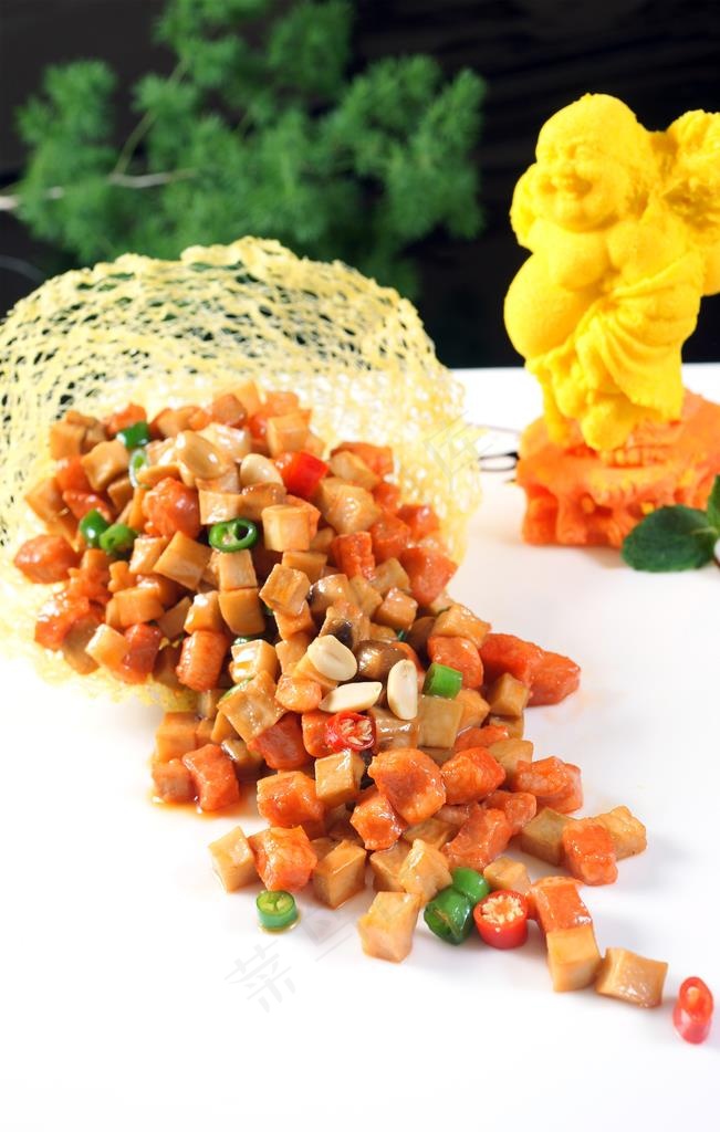 杏鲍菇爆爽肉图片