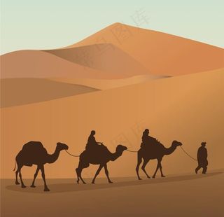 沙漠风光骆驼图片