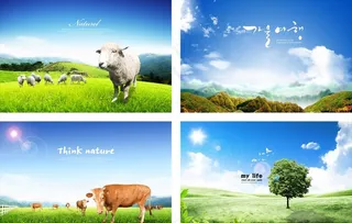 蓝天白云清新背景图片