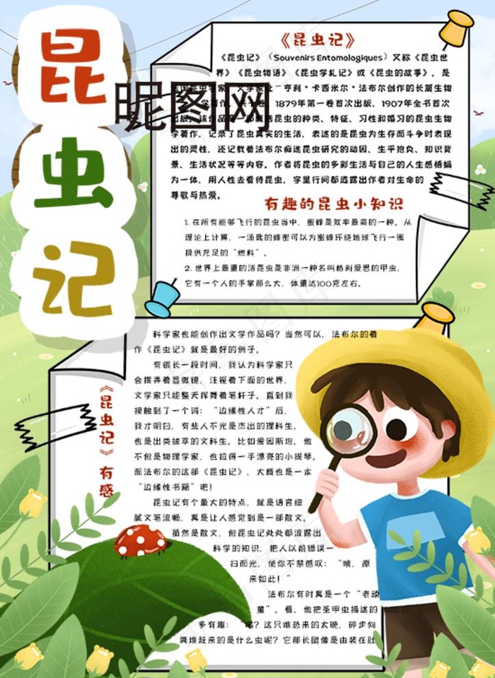 昆虫记图片psd模版下载