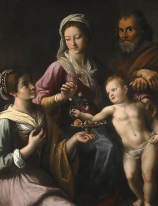 圣母与圣婴油画图片