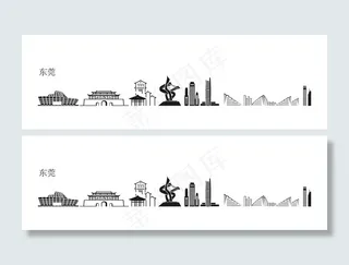 东莞地标建筑剪影图片