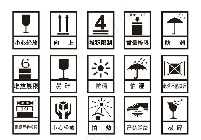 包装箱标识大全图片