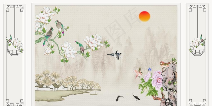 护墙板背景墙图片(10628X5669(DPI:72))psd模版下载