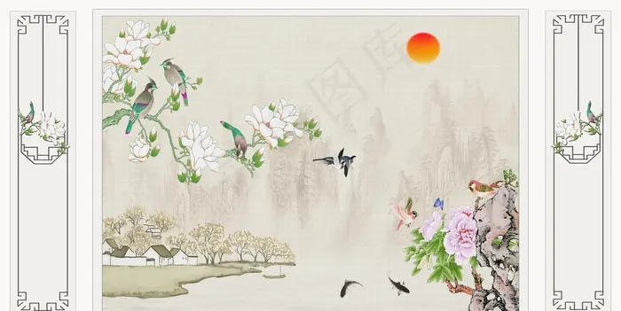 护墙板背景墙图片(10628X5669(DPI:72))psd模版下载